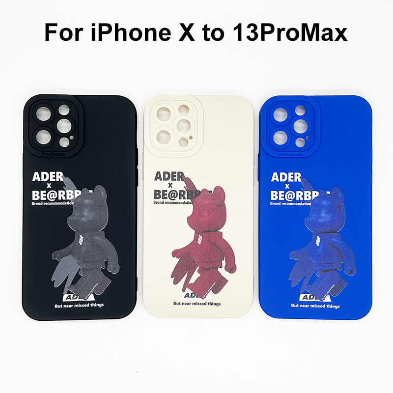 Silicone Ader Bear Full Cover Phone Case for iPhone X XR XsMax 11